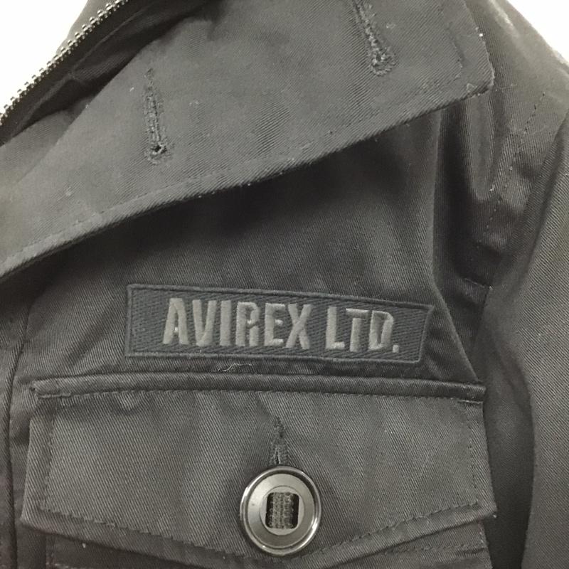 アヴィレックス AVIREX ジャケット、上着 ジャンパー、ブルゾン 6102231 ジップアップジャケット ジャンパー カジュアルジャケット ミリタリージャケット XL ロゴ、文字 黒 / ブラック /  メンズ USED 古着 中古 10102839