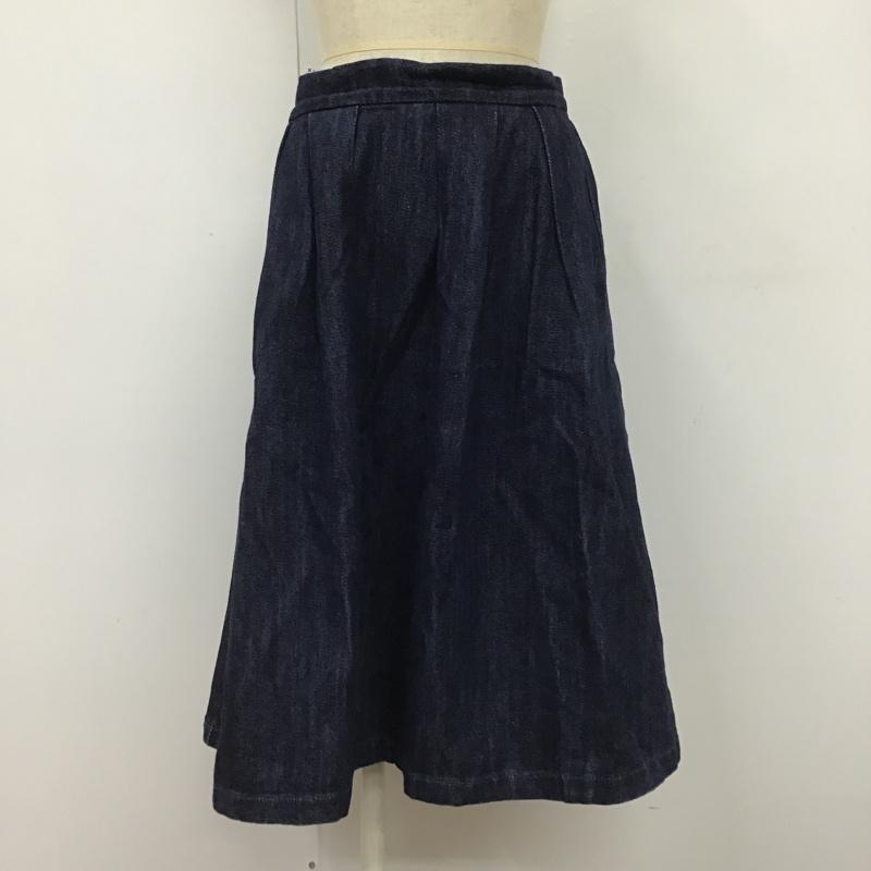 ザラ ZARA スカート ひざ丈スカート S 無地 インディゴ / インディゴ /  レディース USED 古着 中古 10102853