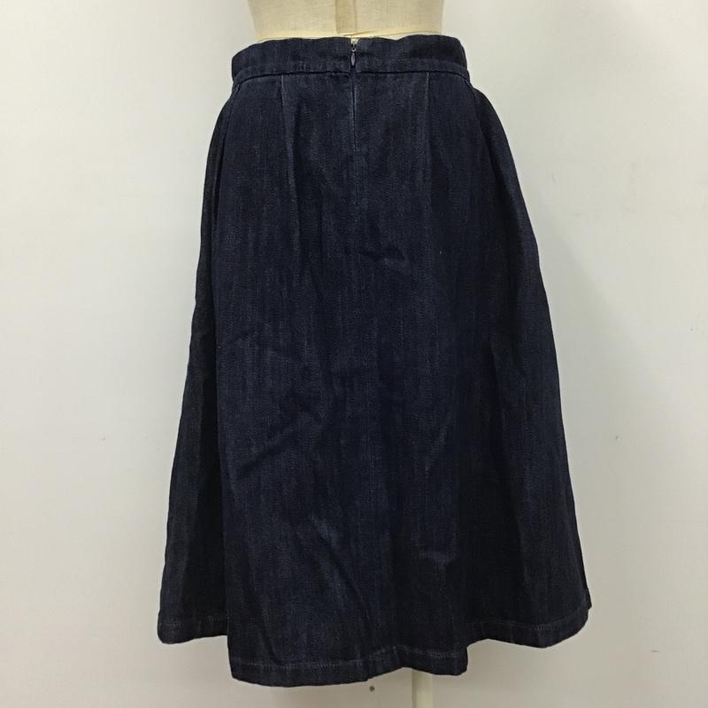 ザラ ZARA スカート ひざ丈スカート S 無地 インディゴ / インディゴ /  レディース USED 古着 中古 10102853