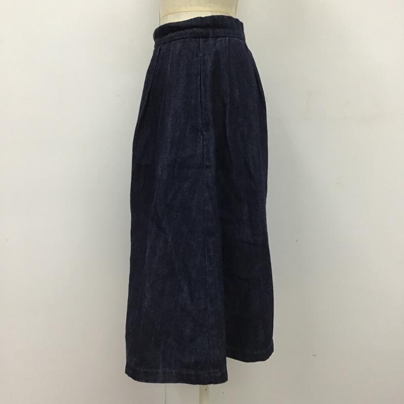 ザラ ZARA スカート ひざ丈スカート S 無地 インディゴ / インディゴ /  レディース USED 古着 中古 10102853