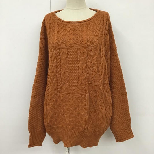 ローリーズファーム LOWRYS FARM ニット、セーター 長袖 FREE 無地 茶 / ブラウン /  レディース USED 古着 中古 10102873