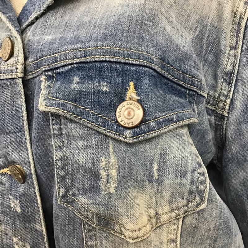 ザラ ZARA ジャケット、上着 ジャケット、ブレザー デニムジャケット L 無地 水色 / ライトブルー /  レディース USED 古着 中古 10102895