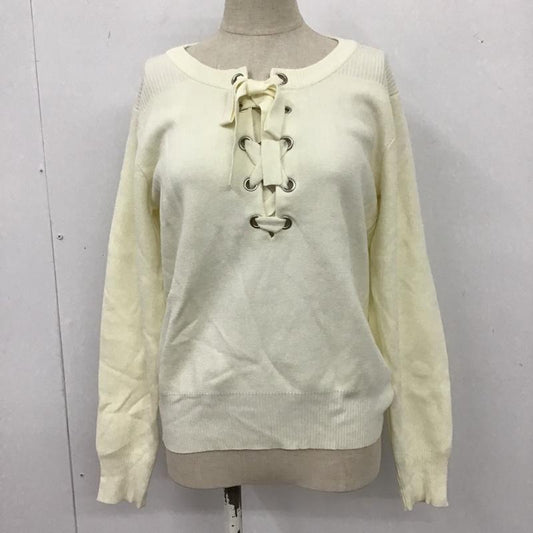 ロイスクレヨン LOISCRAYON ニット、セーター 長袖 M 無地 白 / ホワイト /  レディース USED 古着 中古 10102907