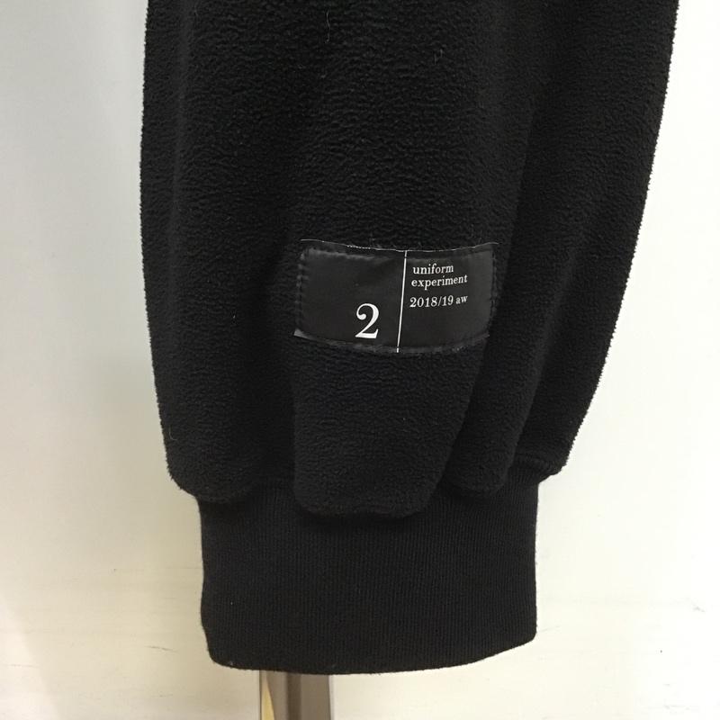 ユニフォームエクスペリメント uniform experiment パンツ スラックス UE-189064 18AW MICRO FLEECE RIBBED PANT UE-189064 マイクロ フリース リブド 2 無地 黒 / ブラック /  メンズ USED 古着 中古 10102922