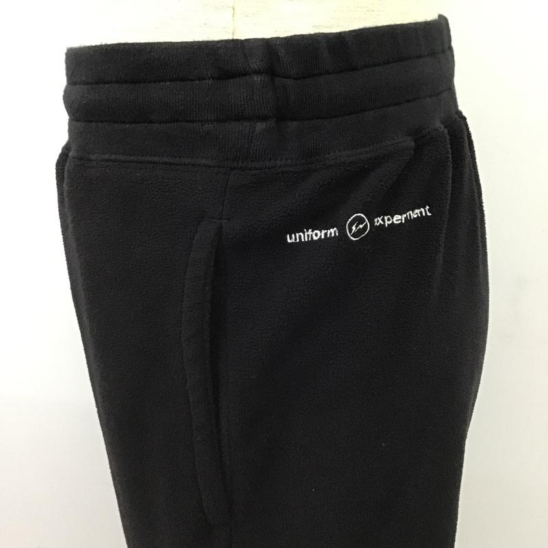 ユニフォームエクスペリメント uniform experiment パンツ スラックス UE-189064 18AW MICRO FLEECE RIBBED PANT UE-189064 マイクロ フリース リブド 2 無地 黒 / ブラック /  メンズ USED 古着 中古 10102922