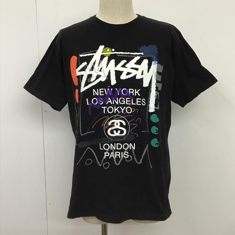 ステューシー STUSSY Tシャツ 半袖 プリント ロゴ M プリント 黒 / ブラック /  メンズ USED 古着 中古 10102930