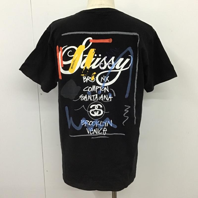 ステューシー STUSSY Tシャツ 半袖 プリント ロゴ M プリント 黒 / ブラック /  メンズ USED 古着 中古 10102930