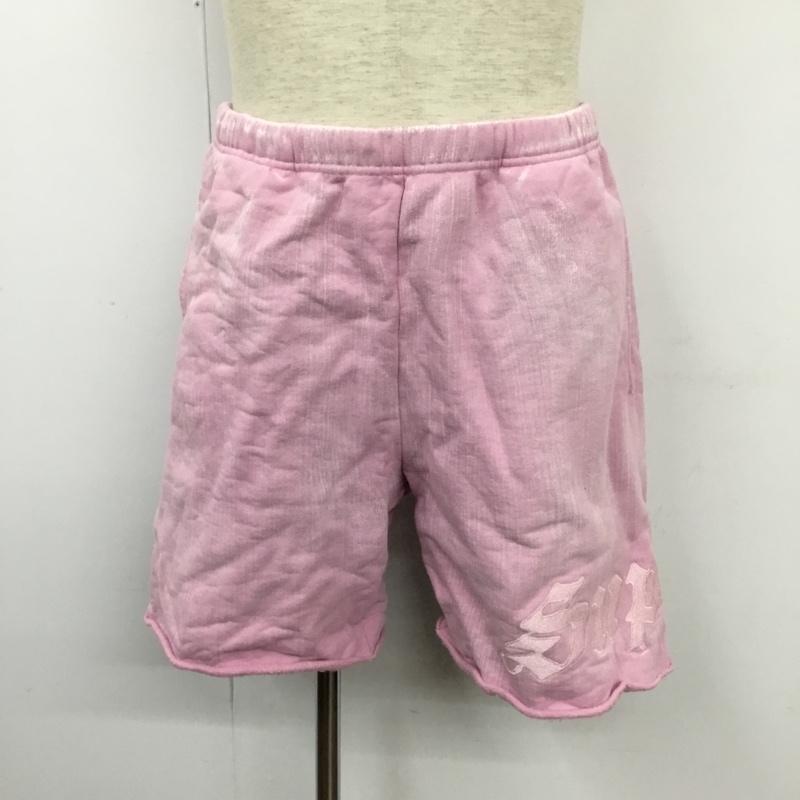 シュプリーム Supreme パンツ ショートパンツ スウェットショートパンツ ハーフパンツ カジュアルパンツ 切りっぱなし S ロゴ、文字 桃 / ピンク /  メンズ USED 古着 中古 10102941