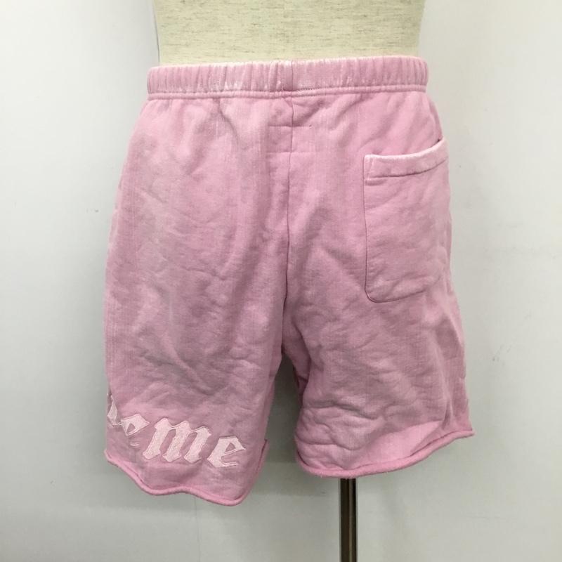 シュプリーム Supreme パンツ ショートパンツ スウェットショートパンツ ハーフパンツ カジュアルパンツ 切りっぱなし S ロゴ、文字 桃 / ピンク /  メンズ USED 古着 中古 10102941