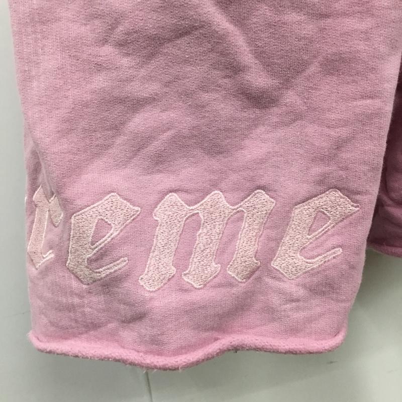 シュプリーム Supreme パンツ ショートパンツ スウェットショートパンツ ハーフパンツ カジュアルパンツ 切りっぱなし S ロゴ、文字 桃 / ピンク /  メンズ USED 古着 中古 10102941