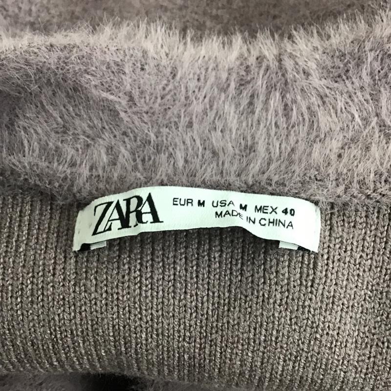 ザラ ZARA カーディガン 長袖 M 無地 紫 / パープル /  メンズ USED 古着 中古 10102942