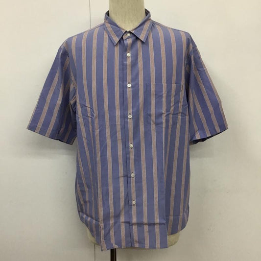 ユナイテッドアローズグリーンレーベルリラクシング UNITED ARROWS green label relaxing シャツ、ブラウス 半袖 3216-199-1509 キュプラエステルストライプジャストルーズ 半袖シャツ カラーシャツ M ストライプ 水色 / ライトブルー /  メンズ USED 古着 中古 10102953