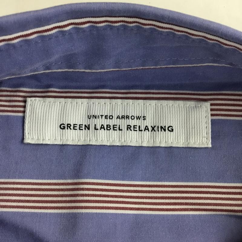 ユナイテッドアローズグリーンレーベルリラクシング UNITED ARROWS green label relaxing シャツ、ブラウス 半袖 3216-199-1509 キュプラエステルストライプジャストルーズ 半袖シャツ カラーシャツ M ストライプ 水色 / ライトブルー /  メンズ USED 古着 中古 10102953