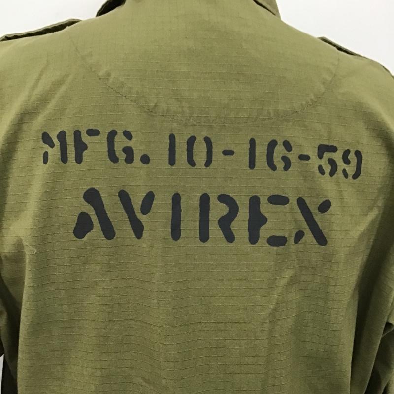 アヴィレックス AVIREX シャツ、ブラウス 長袖 ミリタリーシャツ L 無地 カーキ / カーキ /  メンズ USED 古着 中古 10102954