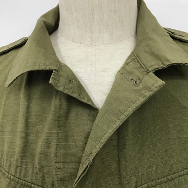 アヴィレックス AVIREX シャツ、ブラウス 長袖 ミリタリーシャツ L 無地 カーキ / カーキ /  メンズ USED 古着 中古 10102954