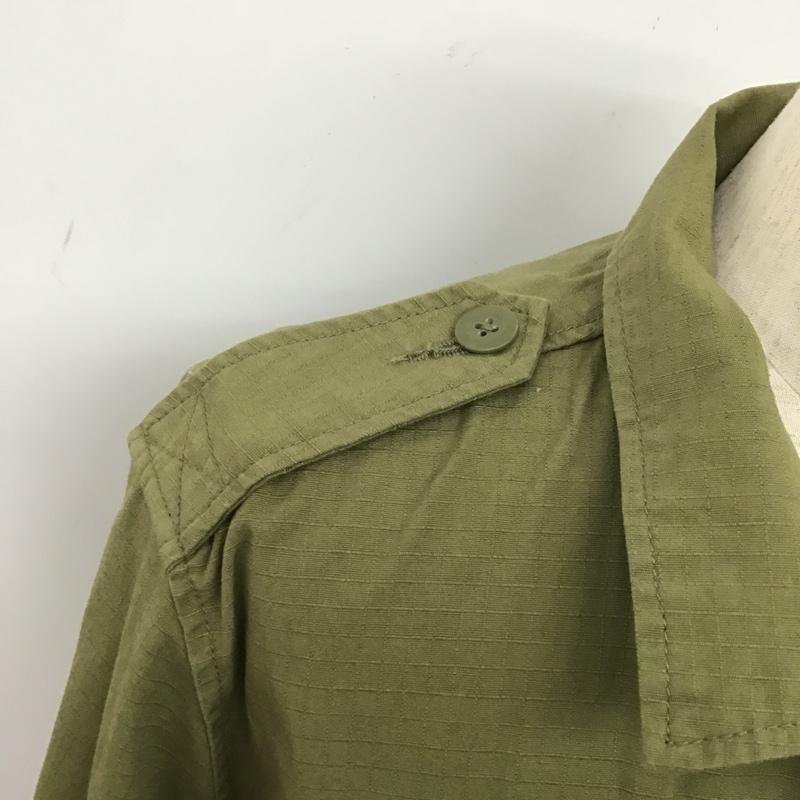 アヴィレックス AVIREX シャツ、ブラウス 長袖 ミリタリーシャツ L 無地 カーキ / カーキ /  メンズ USED 古着 中古 10102954