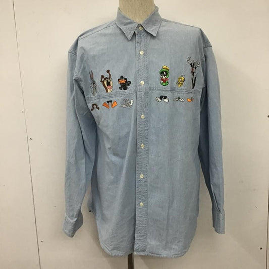 古着 USED シャツ、ブラウス 長袖 M 無地 水色 / ライトブルー /  メンズ USED 古着 中古 10102961