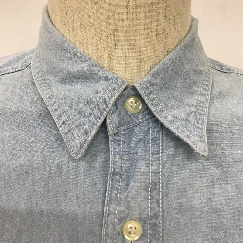古着 USED シャツ、ブラウス 長袖 M 無地 水色 / ライトブルー /  メンズ USED 古着 中古 10102961