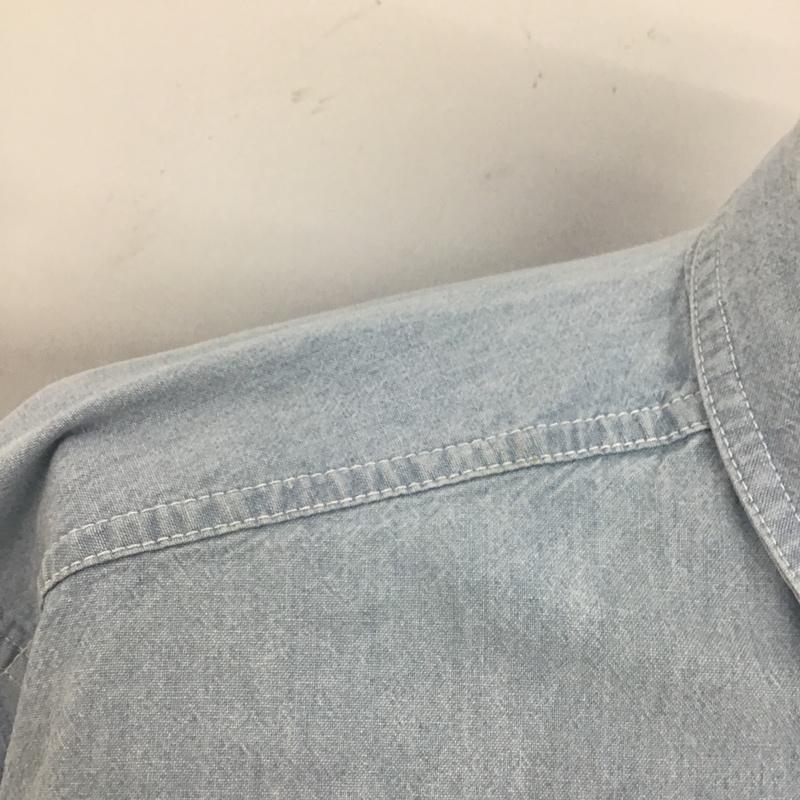 古着 USED シャツ、ブラウス 長袖 M 無地 水色 / ライトブルー /  メンズ USED 古着 中古 10102961