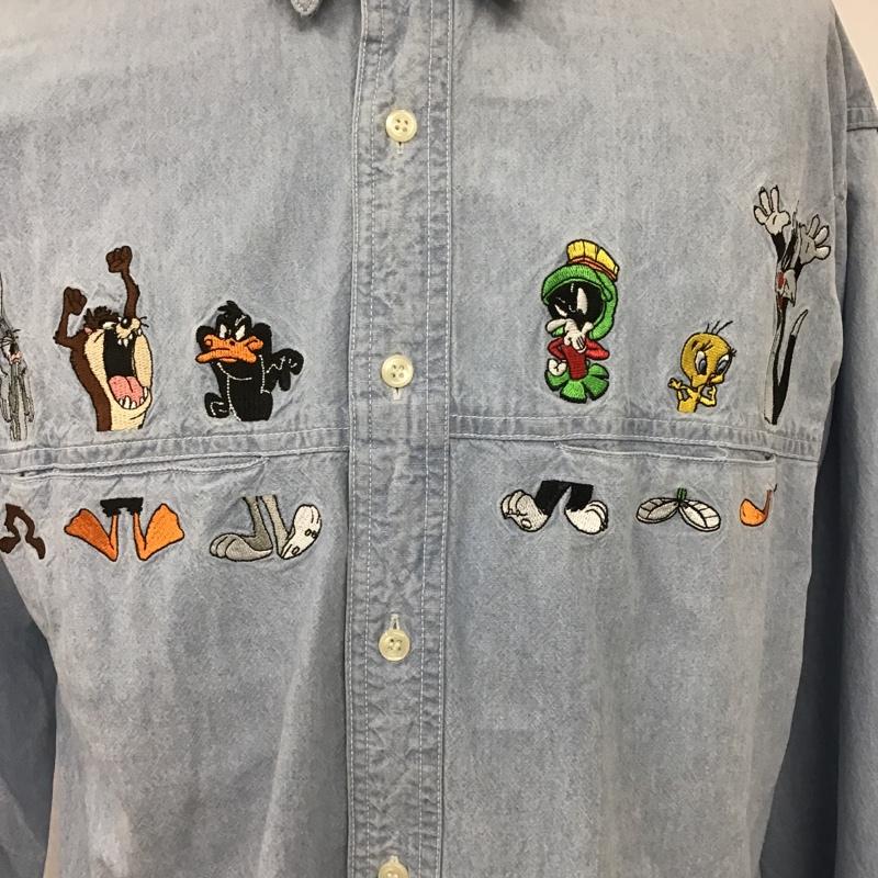 古着 USED シャツ、ブラウス 長袖 M 無地 水色 / ライトブルー /  メンズ USED 古着 中古 10102961