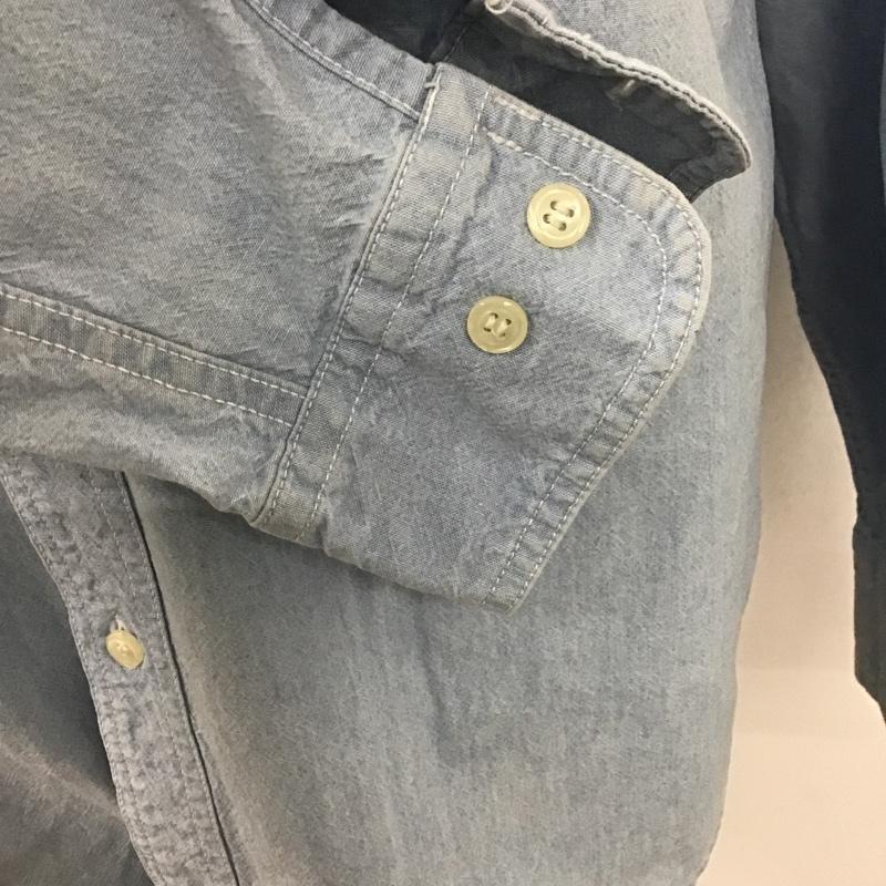 古着 USED シャツ、ブラウス 長袖 M 無地 水色 / ライトブルー /  メンズ USED 古着 中古 10102961