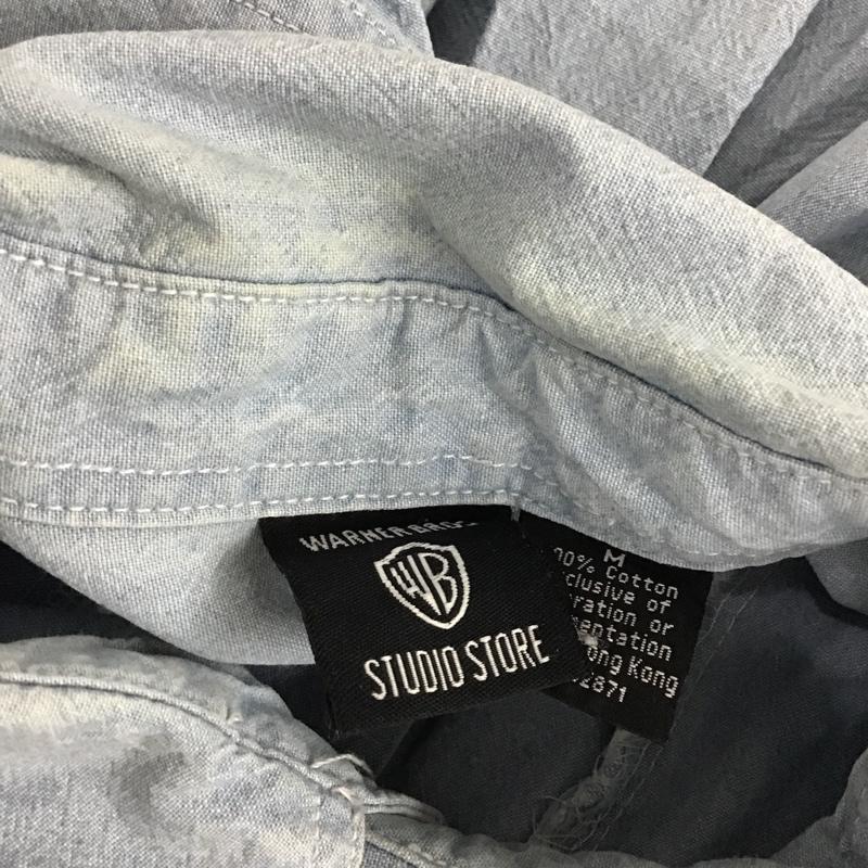 古着 USED シャツ、ブラウス 長袖 M 無地 水色 / ライトブルー /  メンズ USED 古着 中古 10102961