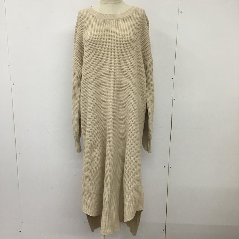 ジーナシス JEANASIS ワンピース ロングスカート JS071100TP セーター ロングニットワンピース 長袖ニットワンピース FREE 無地 ベージュ / ベージュ /  レディース USED 古着 中古 10103012