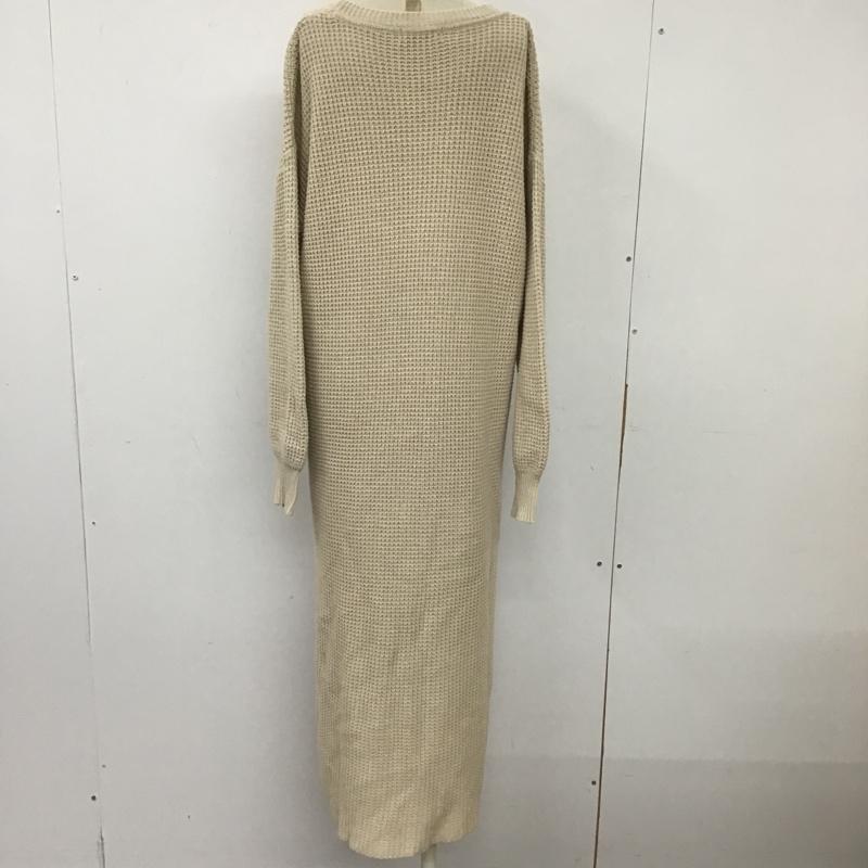 ジーナシス JEANASIS ワンピース ロングスカート JS071100TP セーター ロングニットワンピース 長袖ニットワンピース FREE 無地 ベージュ / ベージュ /  レディース USED 古着 中古 10103012