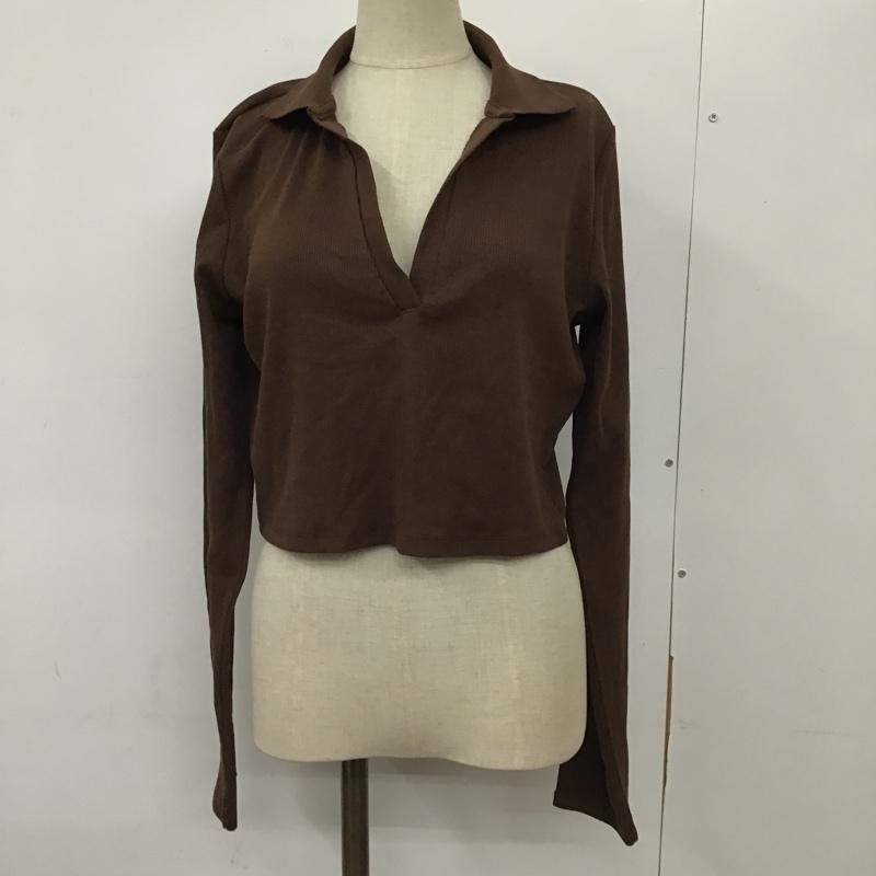 ザラ ZARA カットソー 長袖 L 無地 茶 / ブラウン /  レディース USED 古着 中古 10103014