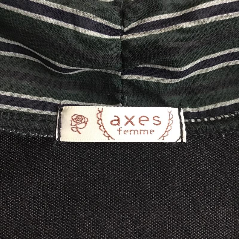 アクシーズファム axes femme カットソー 長袖 M 無地 黒 / ブラック /  レディース USED 古着 中古 10103032