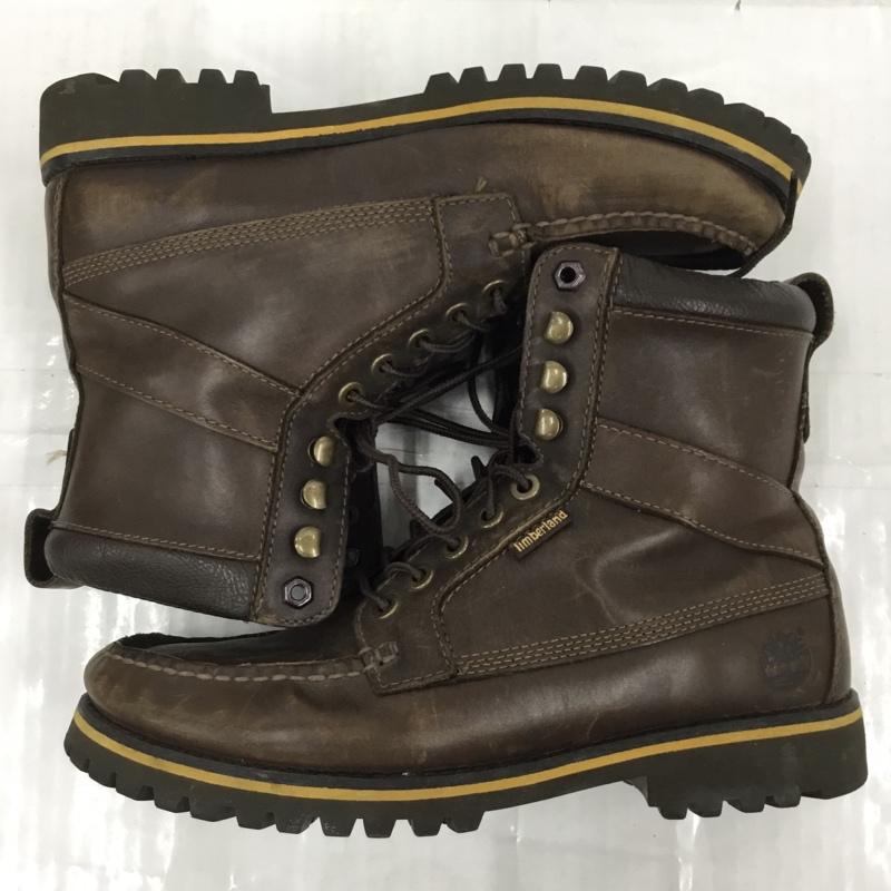 ティンバーランド Timberland ブーツ 一般 43578 8M レースアップ ワンポイント ダークブラウン / ダークブラウン /  メンズ USED 古着 中古 10103045