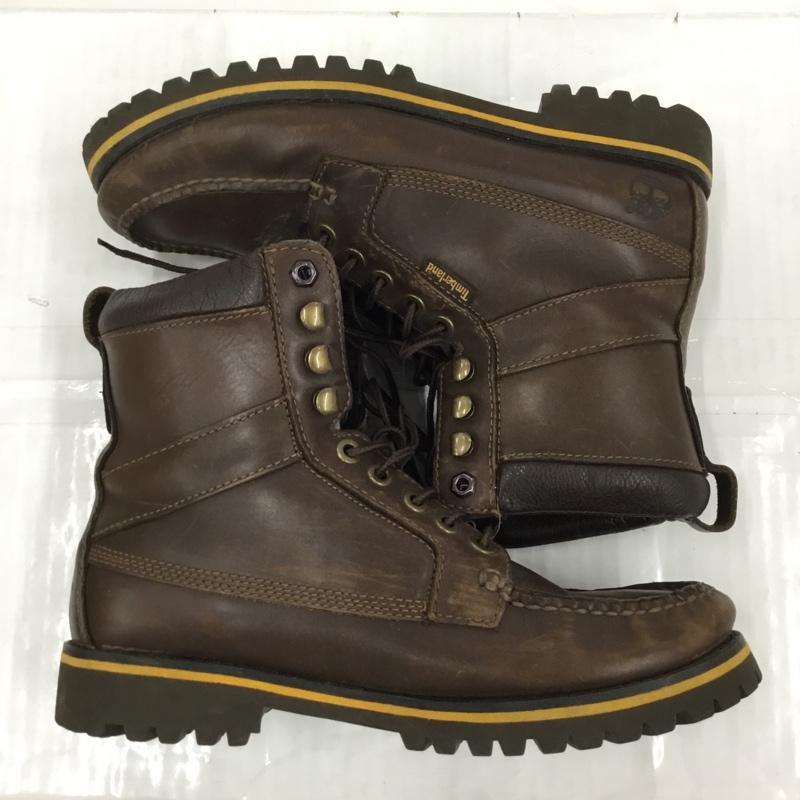 ティンバーランド Timberland ブーツ 一般 43578 8M レースアップ ワンポイント ダークブラウン / ダークブラウン /  メンズ USED 古着 中古 10103045