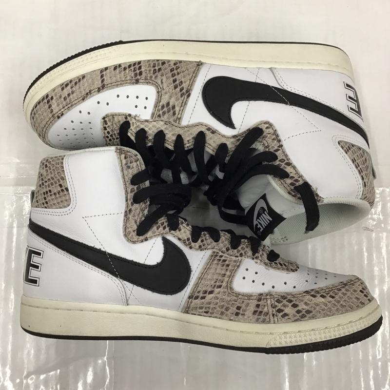 ナイキ NIKE スニーカー スニーカー FB1318 100 TERMINATOR HIGH 26cm 箱有 スネークスキンプリント 26.0cm ロゴ、文字 白 / ホワイト / X 黒 / ブラック / X ベージュ / ベージュ /  メンズ USED 古着 中古 10103079