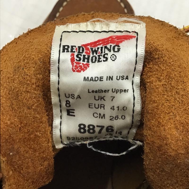 レッドウィング RED WING ブーツ ショートブーツ 8876 USA8E 26cm 箱有 ワークブーツ US：8 無地 茶 / ブラウン /  メンズ USED 古着 中古 10103094