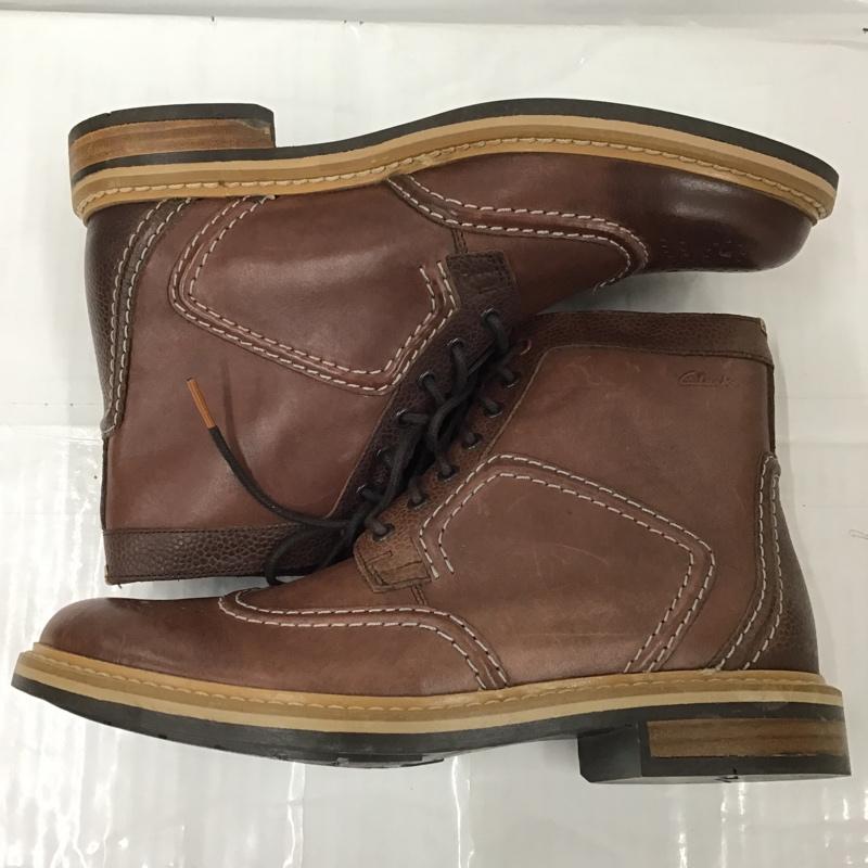 クラークス Clarks ブーツ ショートブーツ ウィングチップ メダリオン DARBY TOP 20356164 UK7.5 25.5cm 箱有 ロゴ、文字 茶 / ブラウン /  メンズ USED 古着 中古 10103095