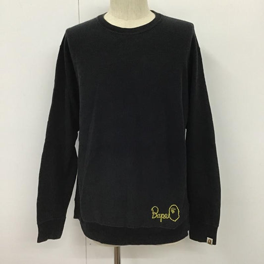 アベイシングエイプ A BATHING APE トレーナー 長袖 L 無地 黒 / ブラック /  メンズ USED 古着 中古 10103102