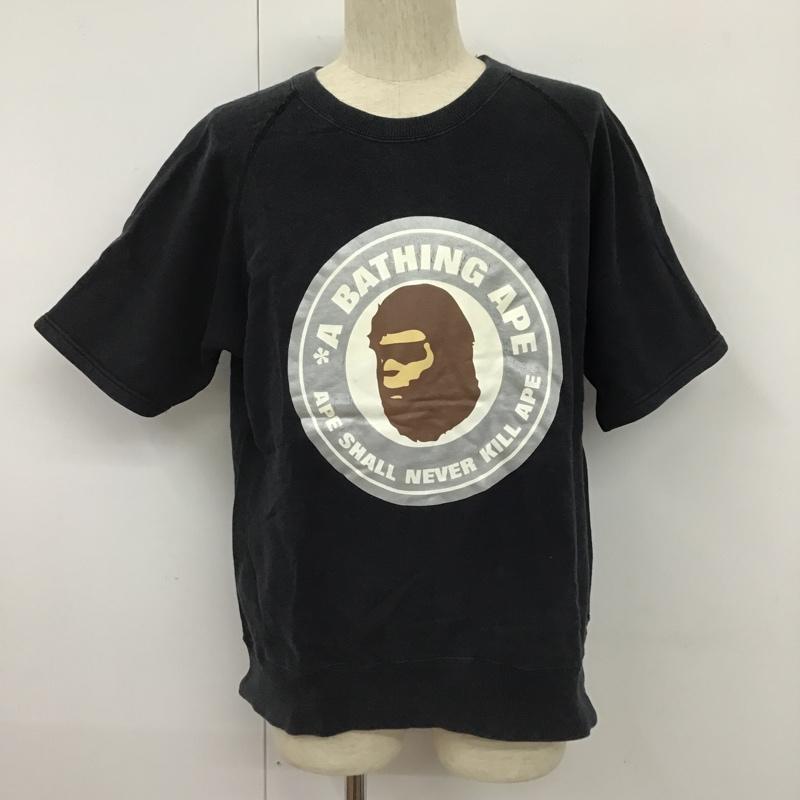 アベイシングエイプ A BATHING APE トレーナー 半袖 M プリント 黒 / ブラック /  メンズ USED 古着 中古 10103111