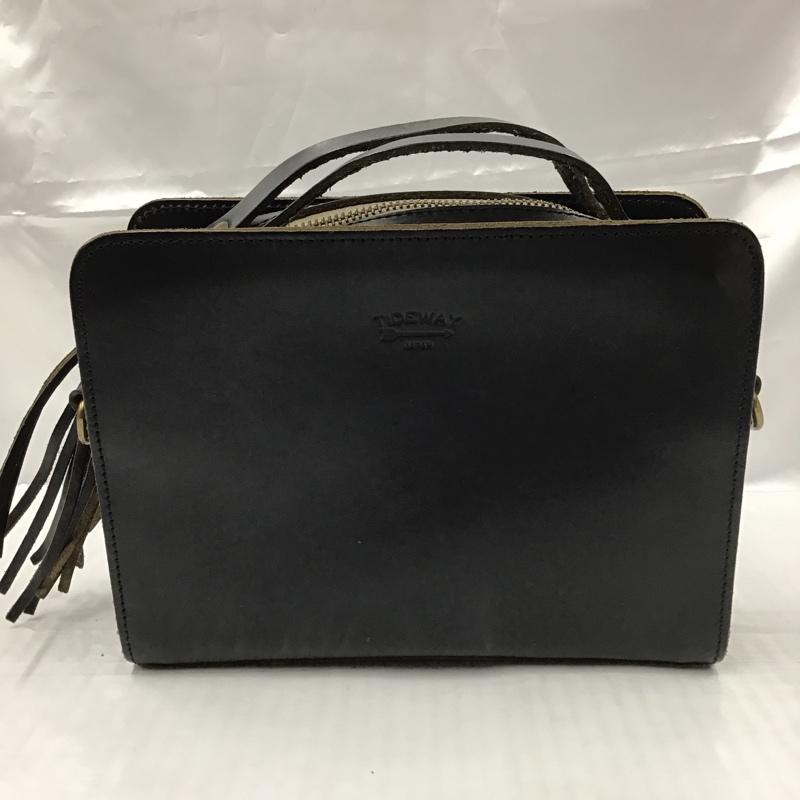 タイドウェイ TIDEWAY ショルダーバッグ ショルダーバッグ レザー ハンドバッグ 2WAY ロゴ、文字 黒 / ブラック /  レディース USED 古着 中古 10103131