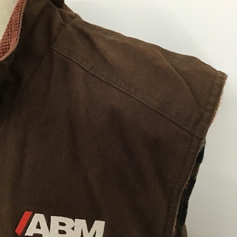 古着 USED ベスト ベスト ジップアップベスト ノースリーブジャケット アウター 古着 ヴィンテージ XL ロゴ、文字 茶 / ブラウン /  メンズ USED 古着 中古 10103175