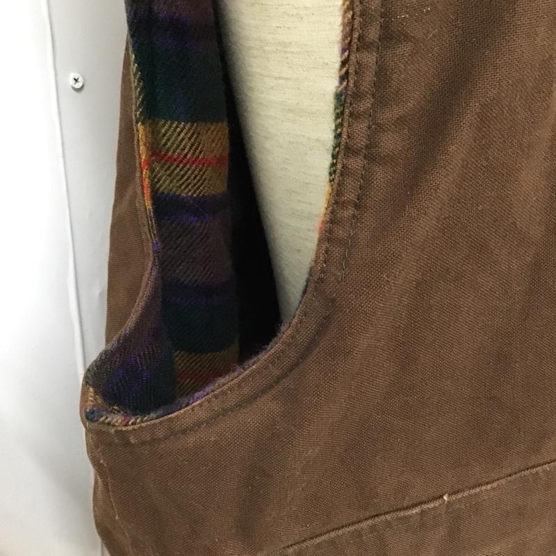古着 USED ベスト ベスト ジップアップベスト ノースリーブジャケット アウター 古着 ヴィンテージ XL ロゴ、文字 茶 / ブラウン /  メンズ USED 古着 中古 10103175