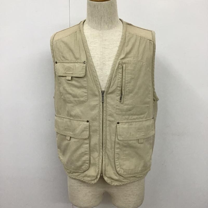 バン VAN ベスト ベスト ジップアップベスト ノースリーブジャケット カジュアルベスト L 無地 ベージュ / ベージュ /  メンズ USED 古着 中古 10103176