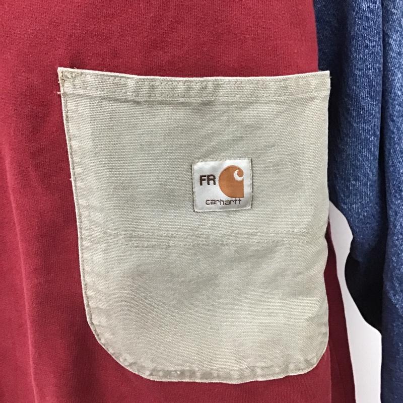 カーハート Carhartt トレーナー 長袖 長袖トレーナー スウェット カジュアルトレーナー LLbeanコラボ L ロゴ、文字 えんじ / ワインレッド / X インディゴ / インディゴ /  メンズ USED 古着 中古 10103179