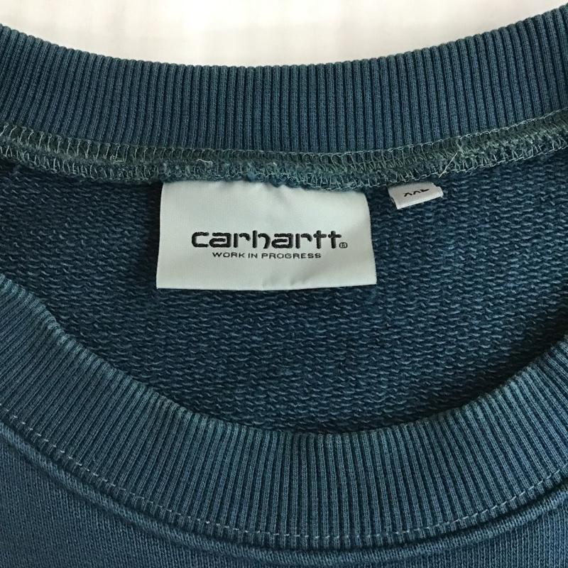カーハート Carhartt トレーナー 長袖 長袖トレーナー スウェット クルーネックスウェット XXL ロゴ、文字 緑 / グリーン /  メンズ USED 古着 中古 10103223