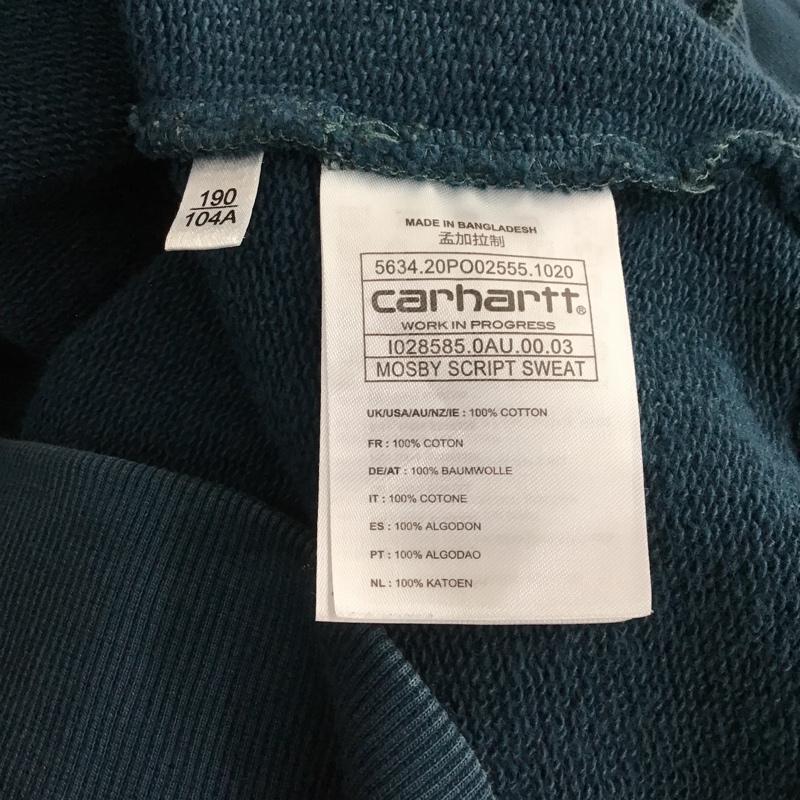 カーハート Carhartt トレーナー 長袖 長袖トレーナー スウェット クルーネックスウェット XXL ロゴ、文字 緑 / グリーン /  メンズ USED 古着 中古 10103223