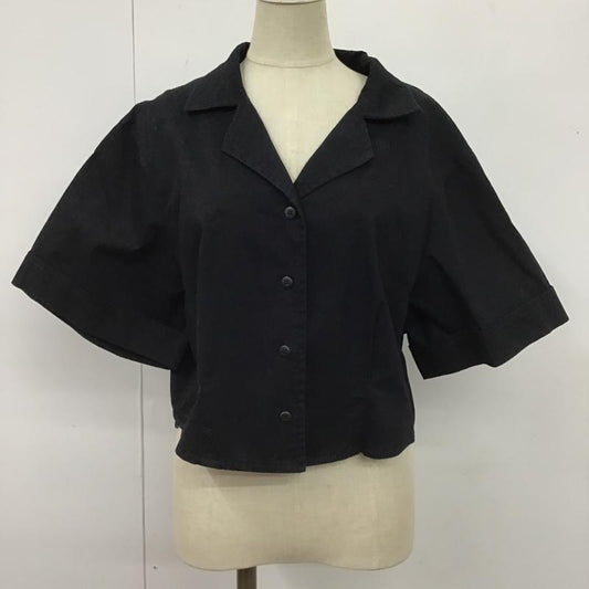 マウジー MOUSSY シャツ、ブラウス 半袖 010DSW30-2130 BACKLACEUPCROPSHIRT 半袖シャツ カラーシャツ 前ボタンシャツ FREE 無地 紺 / ネイビー /  レディース USED 古着 中古 10103261