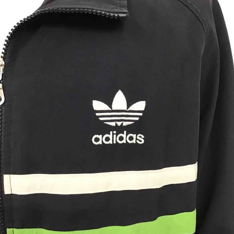 アディダス adidas ジャケット、上着 ジャンパー、ブルゾン ジップアップジャケット ジャンパー ジャケット カジュアルジャケット 古着 M ロゴ、文字 黒 / ブラック /  メンズ USED 古着 中古 10103277