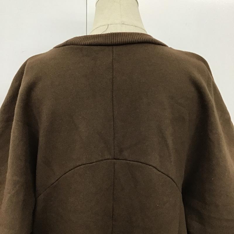 ザラ ZARA ワンピース ロングスカート 半袖ロングワンピース スウェットワンピース ロングフレアスカート L 無地 茶 / ブラウン /  レディース USED 古着 中古 10103311