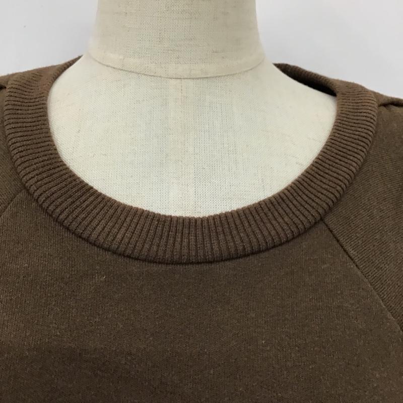 ザラ ZARA ワンピース ロングスカート 半袖ロングワンピース スウェットワンピース ロングフレアスカート L 無地 茶 / ブラウン /  レディース USED 古着 中古 10103311