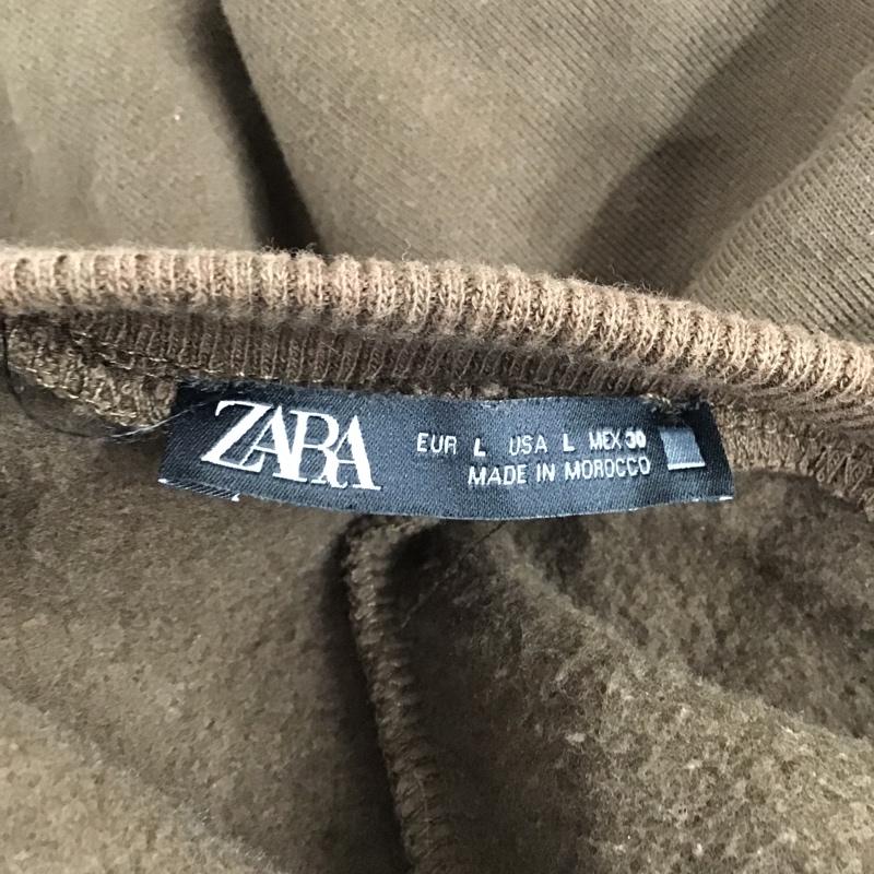 ザラ ZARA ワンピース ロングスカート 半袖ロングワンピース スウェットワンピース ロングフレアスカート L 無地 茶 / ブラウン /  レディース USED 古着 中古 10103311
