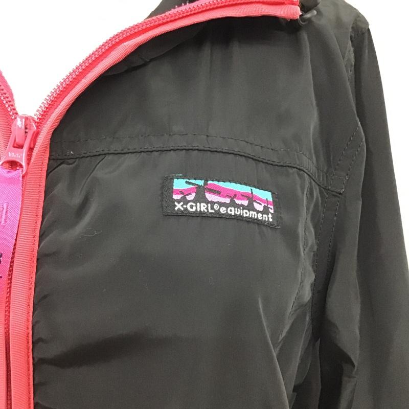 エックスガール X-girl ジャケット、上着 ジャンパー、ブルゾン 0531506 ジップアップジャケット ウインドブレーカー 長袖パーカー 1 ロゴ、文字 黒 / ブラック /  レディース USED 古着 中古 10103316
